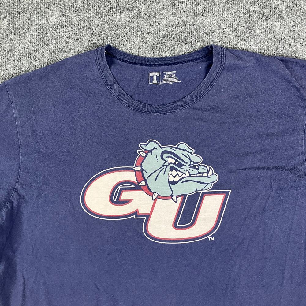 GU Bulldogs T-Shirt Womens 2X Navy Blue Graphic Tee College Mascot Gonzaga